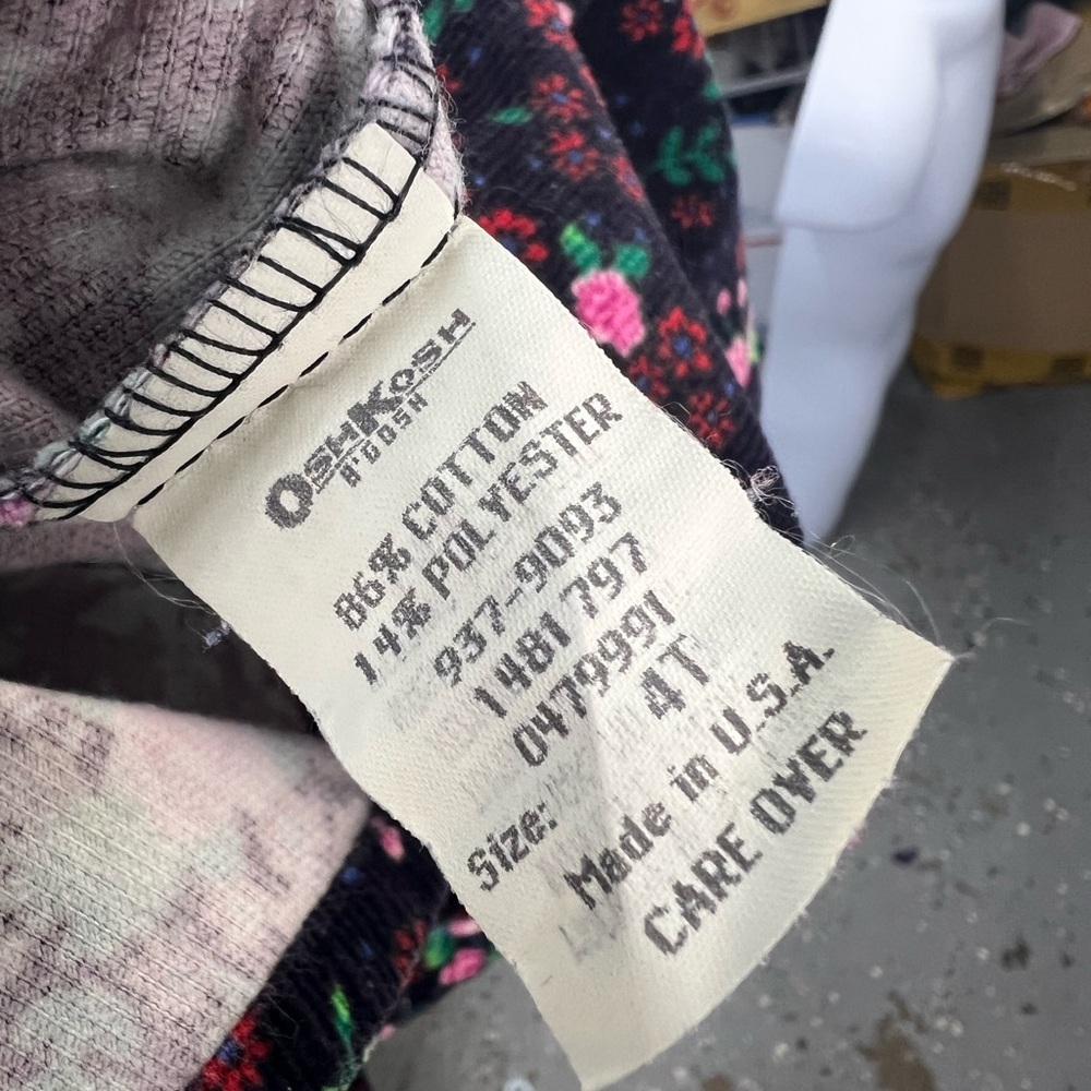 Vintage OshKosh B’Gosh Roses Floral Jumper Dress corduroy pink flowers Size 4T - Picture 6 of 10